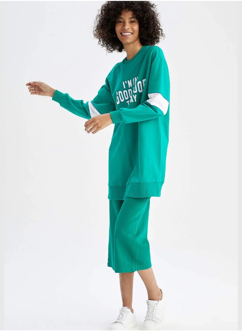 DeFacto Woman Crop Wide Leg Trousers