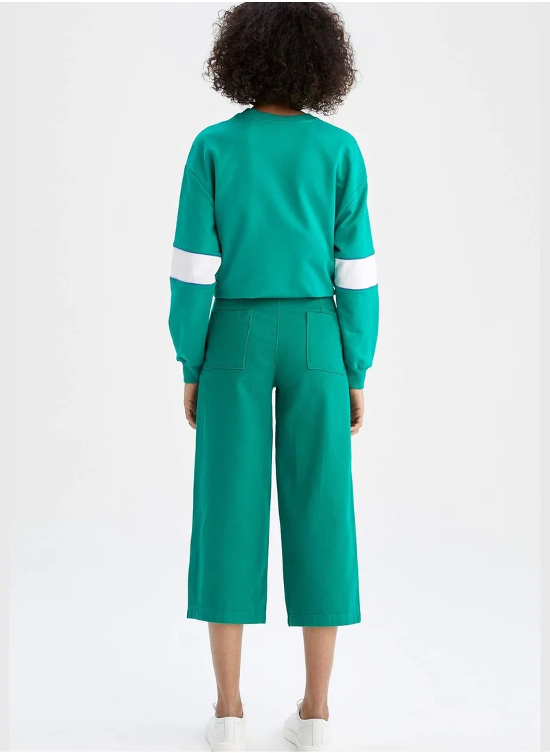 DeFacto Woman Crop Wide Leg Trousers