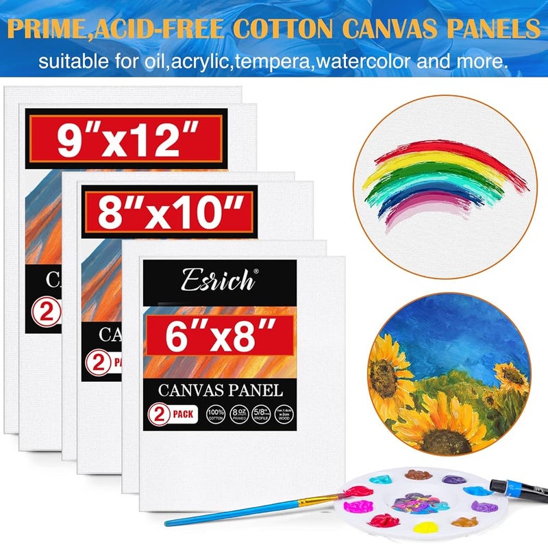 ESRICH Acrylic Paint Canvas Set,42 Piece Professional Premium Paint Kit with 1 Wood Easel,24Colors,10 Brushes,6 Canvases, Painting Supplies Kit for Kids,Students, Artists and Beginner - Image 5