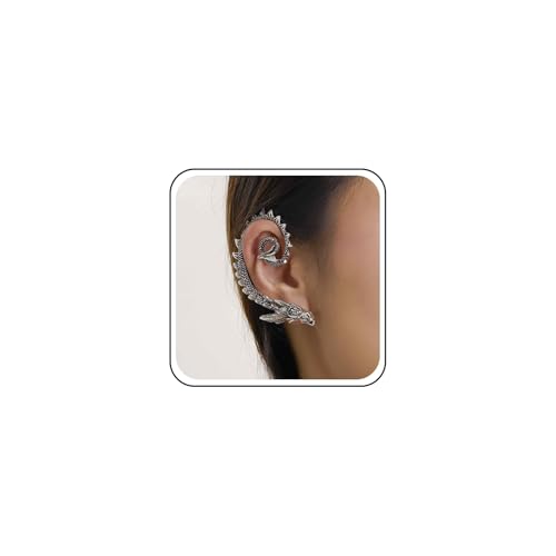 Buildcon Earcuffs Earrings for Women, Dragon Ear Cuff Earrings Stylish Gothic Punk Wrap Earrings, Unique Dragon Earring for Women, Wedding Parties, 3.8 * 6.2cm - Image 5