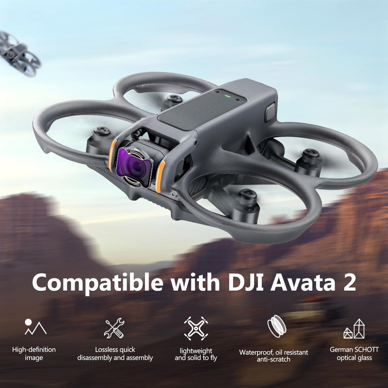 STARTRC ND CPL Filters for DJI Avata 2, 4 Pack CPL ND16 ND32 ND64 Neutral Density Camera Lens Filter Compatible with DJI Avata 2, Multi Coated HD Optical Glass - Image 2