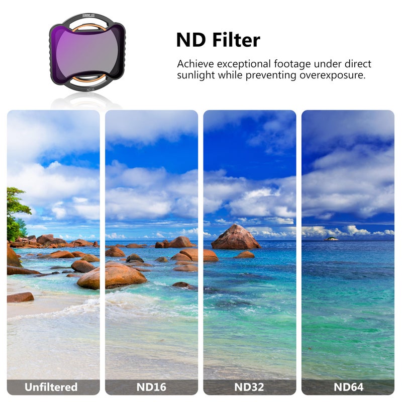 STARTRC ND CPL Filters for DJI Avata 2, 4 Pack CPL ND16 ND32 ND64 Neutral Density Camera Lens Filter Compatible with DJI Avata 2, Multi Coated HD Optical Glass - Image 3