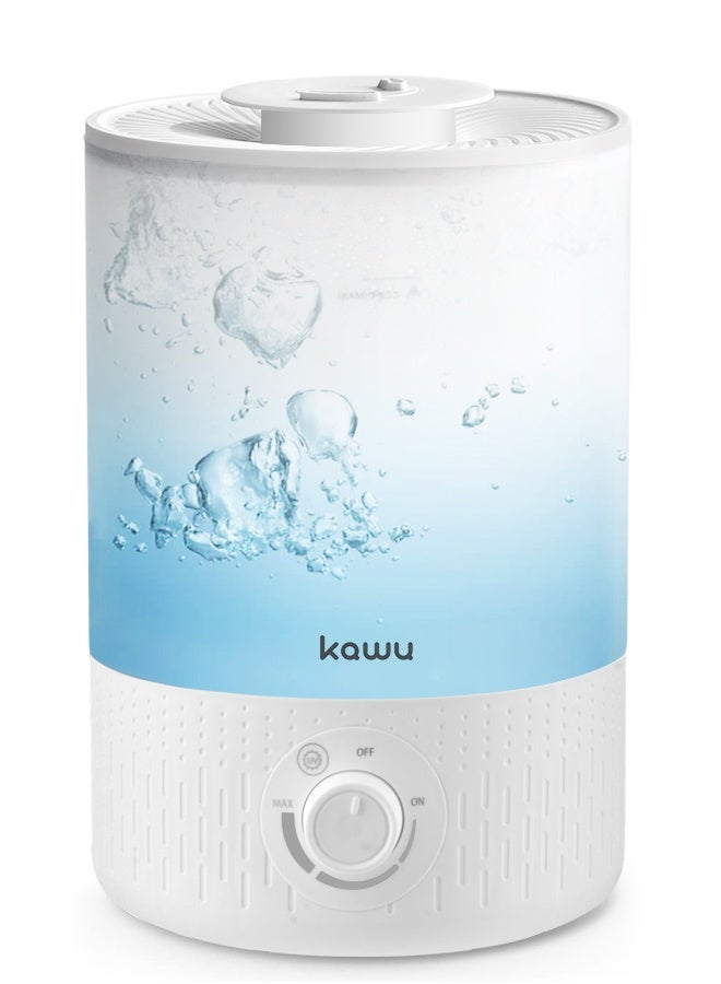 Kawu Ultrasonic Air Humidifiers, Ultrasonic Humidifier for Room, 3L Cool Mist Top-Fill Design, 360°Adjustable Rotating Mist, 12-Hour Runtime, Night Light, Aroma Diffusion Function, Low-Noise Operation. - Image 1