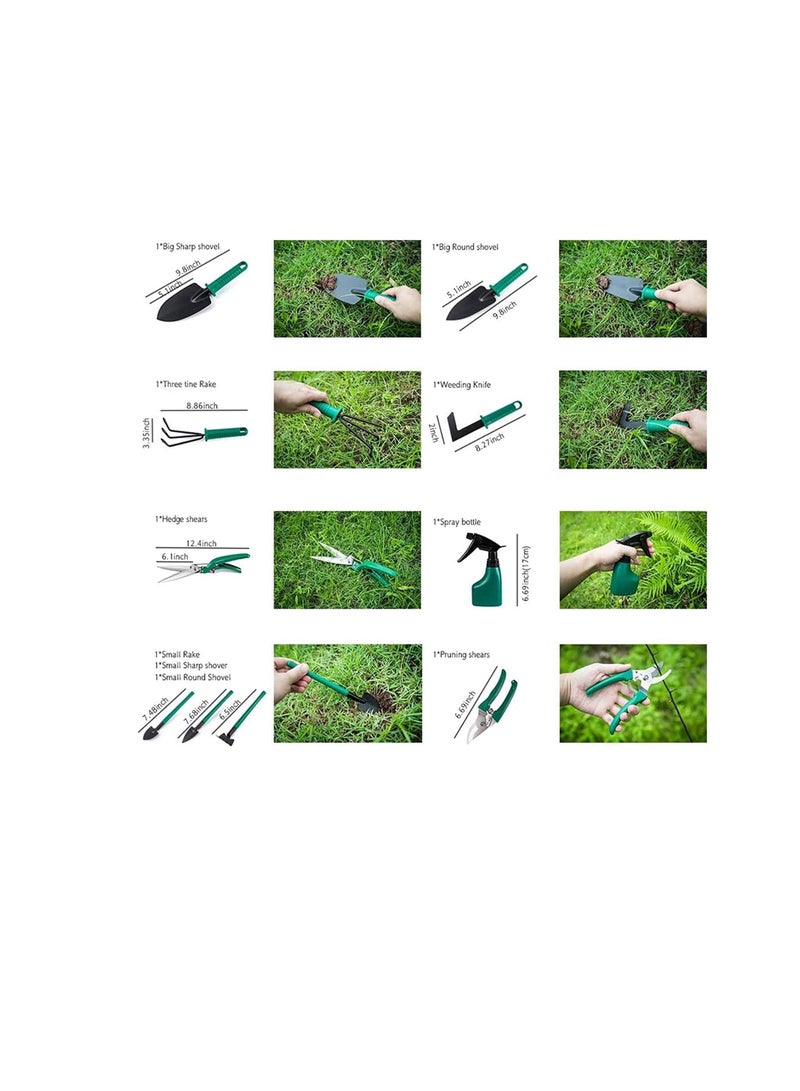 10 مجموعات من أدوات البستنة ، مجموعة مجرفة الحديقة متعددة الوظائف ، مجرفة زراعة المناظر الطبيعية ومقص التقليم صندوق تخزين - Image 2