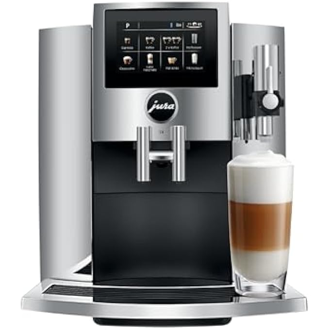 jura S8 Chrome Automatic Coffee Machine 15 Specialty Drinks Touch Display - Image 1