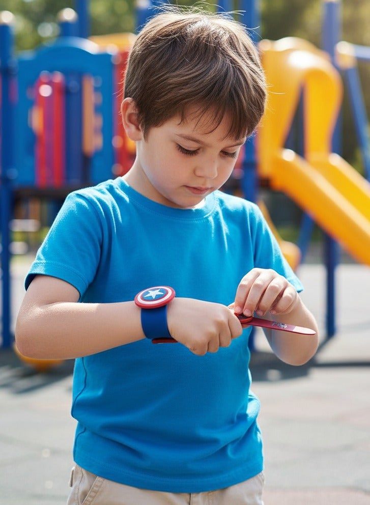 SARAOONT 4-Piece Superhero Slap Bracelet Set - Featuring Iconic Characters Superman, Batman, Captain America, and Spiderman - Perfect Party Favors for Kids - Image 3