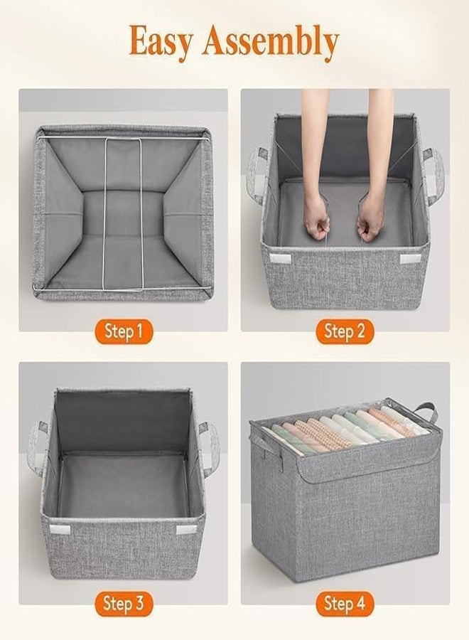 KPS منظم ملابس غير منسوج من KPS | حاوية خزانة قابلة للطي | منظم خزانة ملابس بنافذة شفافة | للملابس/الألعاب/الكتب/البطانيات | حاوية تخزين موفرة للمساحة (عبوة من قطعة واحدة، متعددة الألوان) - Image 4