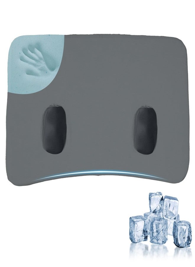 GIVANLEE Piercing Pillow for Side Sleepers,Ear Holes Pillow with Memory Foam & Cool Cover for Side Sleeping Ear Pain Relief (4.7" Thickness,Two Holes 23.62"x14.17" Grey) - Image 1