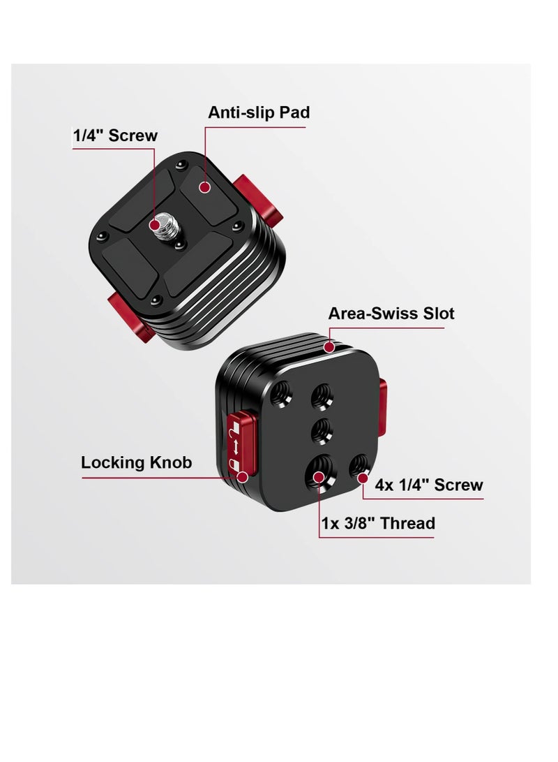 Universal Quick Release Plate with Arca Swiss Slot for Tripods and Camcorders, Compatible with 1/4 to 3/8 Screws - Image 2