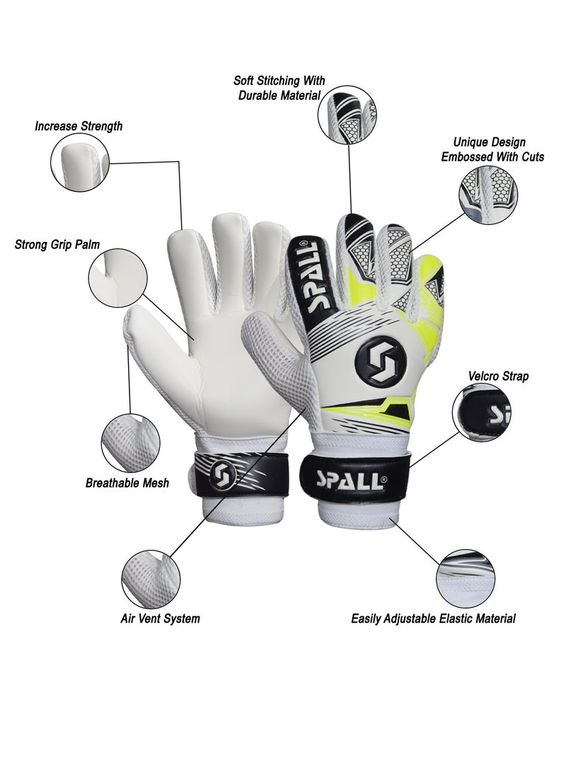سبال قفازات حارس مرمى كرة القدم، قفازات احترافية غير قابلة للانزلاق لحارس المرمى، مع قبضة قوية وحماية، مسامية ومقاومة للاهتراء وقفازات حارس المرمى الواقية للشباب والكبار - Image 2