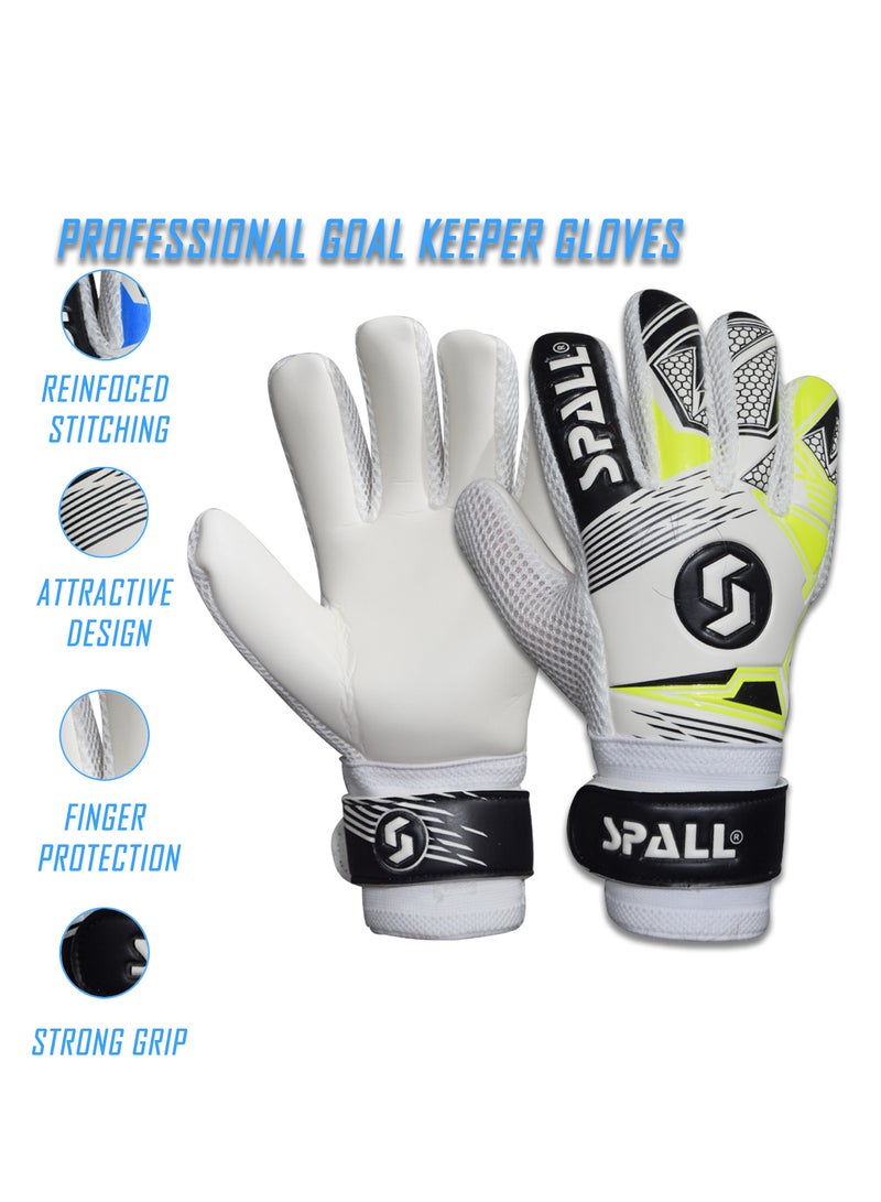سبال قفازات حارس مرمى كرة القدم، قفازات احترافية غير قابلة للانزلاق لحارس المرمى، مع قبضة قوية وحماية، مسامية ومقاومة للاهتراء وقفازات حارس المرمى الواقية للشباب والكبار - Image 4