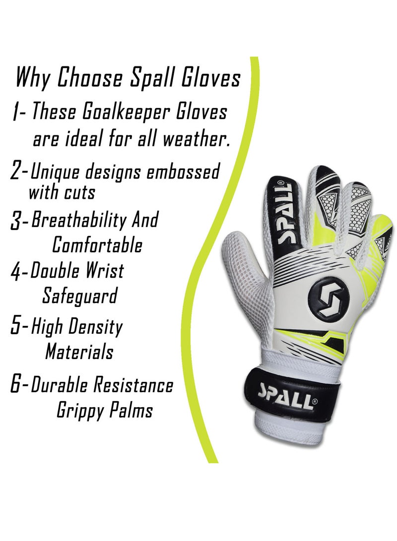 سبال قفازات حارس مرمى كرة القدم، قفازات احترافية غير قابلة للانزلاق لحارس المرمى، مع قبضة قوية وحماية، مسامية ومقاومة للاهتراء وقفازات حارس المرمى الواقية للشباب والكبار - Image 5