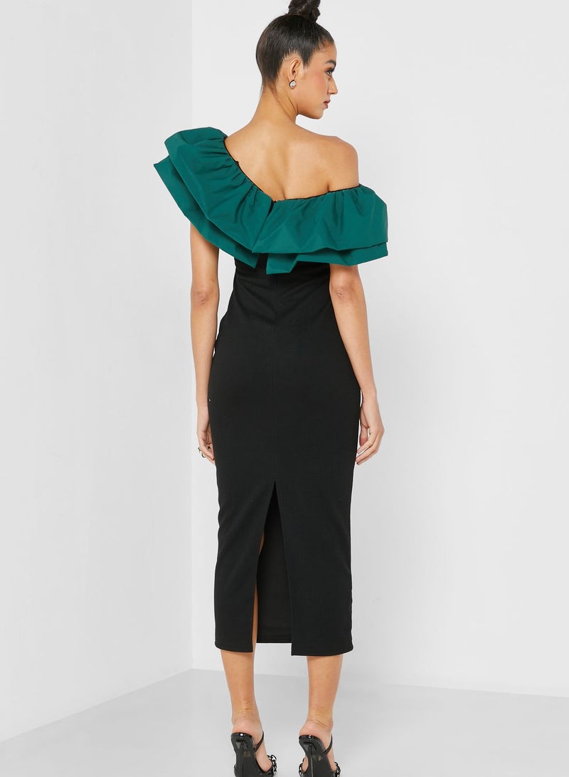 the no name style Ruffled Shoulder Dress - Image 2
