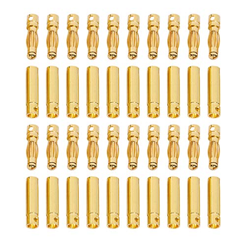 FLY RC 20 Pairs 40mm 4mm Banana Bullet Connector Plug Male Female for RC Battery ESC Motor - Image 1