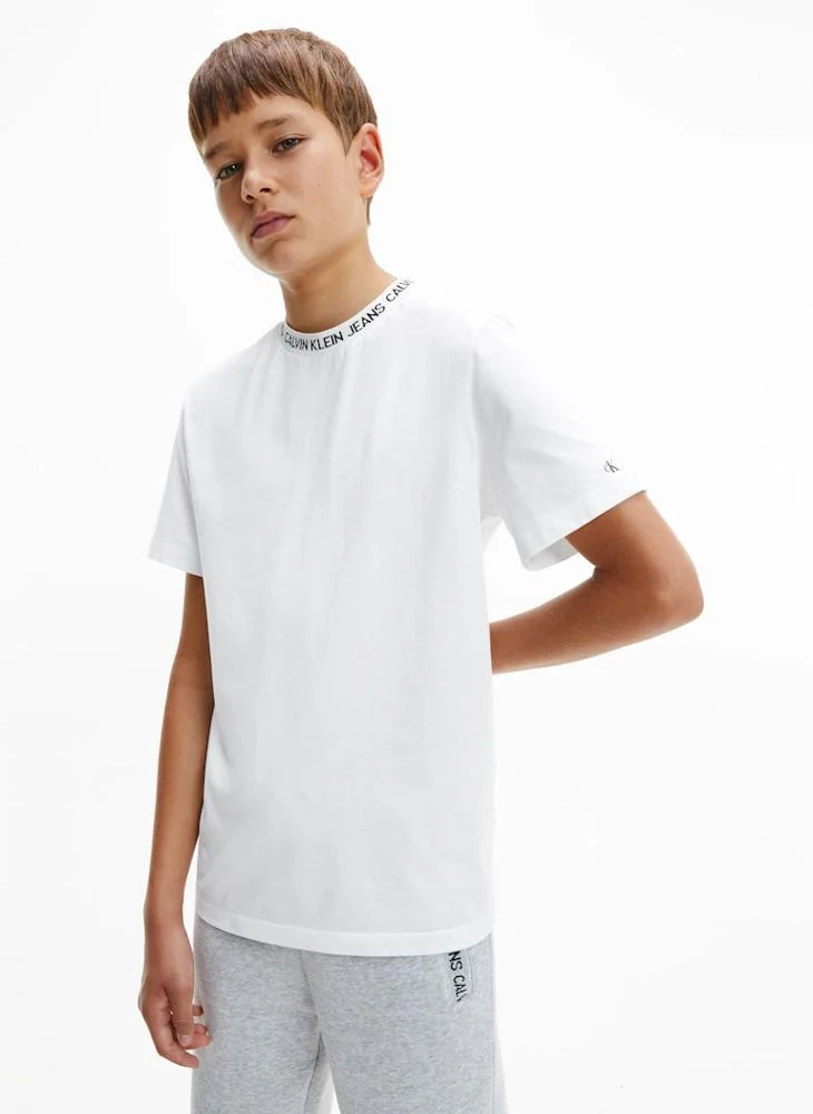 Calvin Klein Jeans Kids Intarsia Logo Crew Neck T-Shirt