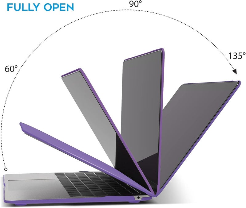 I Benzer Compatible with New MacBook Air 13 inch Case 2022 2021 2020 M1 A2337 A2179 A1932, Plastic Hard Shell Case with Keyboard Cover for Mac Retina Display with Touch ID, Crystal Purple, AT13CYPU+1 - Image 5