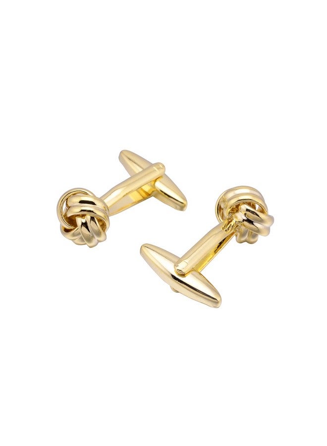 Jonwo Knot Cufflinks In Gift Box Cuff Links For Men Lady Daily Wear Business Wedding Party Tuxedo Shirt Birthday Gift (Golden Tone Knot 2) - Image 4