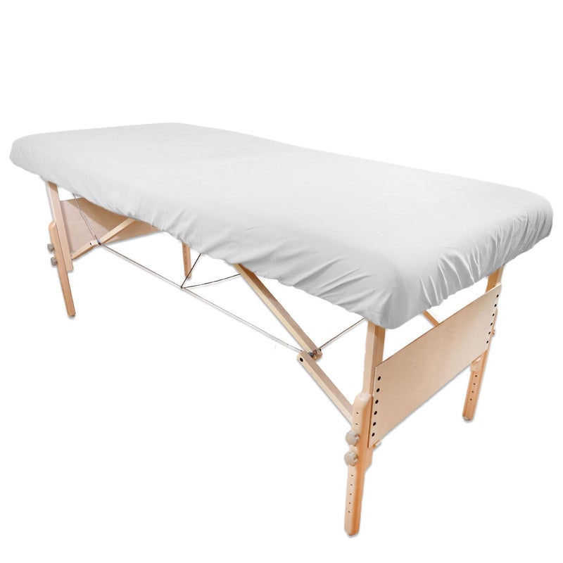 Body Linen Body Linen Simplicity Poly Cotton Massage Table Fitted Sheets  180 Thread Count Roomy Fit Soft and Durable Available in White Natural and Gray 