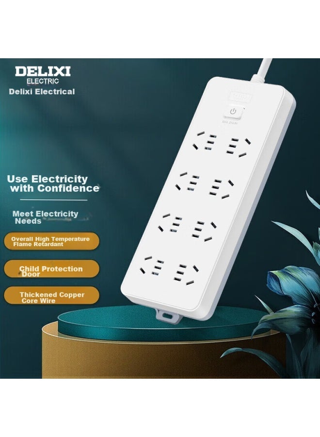 Delixi National Standard Power Strip/extension Cord/surge Protector/power Bar/power Strip/power Board/power Strip 8 Outlets With Master Switch 3 Meters - Image 5