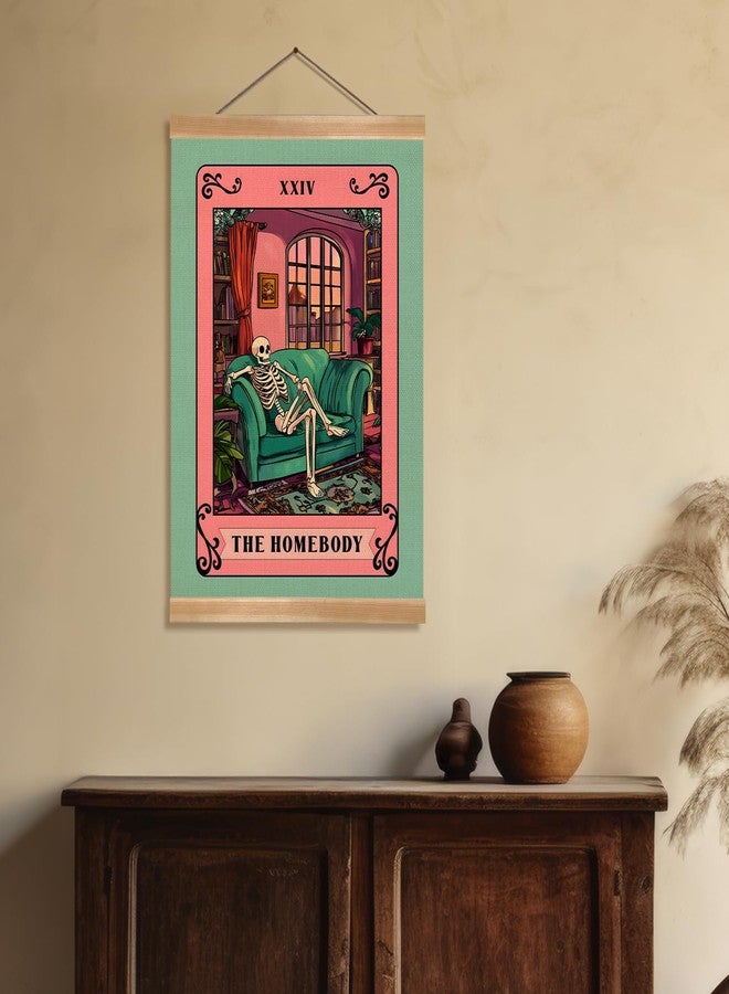 ZTGDA The Homebody Skeleton Tarot Wall Art Decor,Funny Geek & Introvert Decor, Relaxed Skeleton on Couch Poster for Living Room, Dorm, Gaming Room, Gift for Stay-Home Guys & Quiet Souls (Green-The homeboby) - Image 4