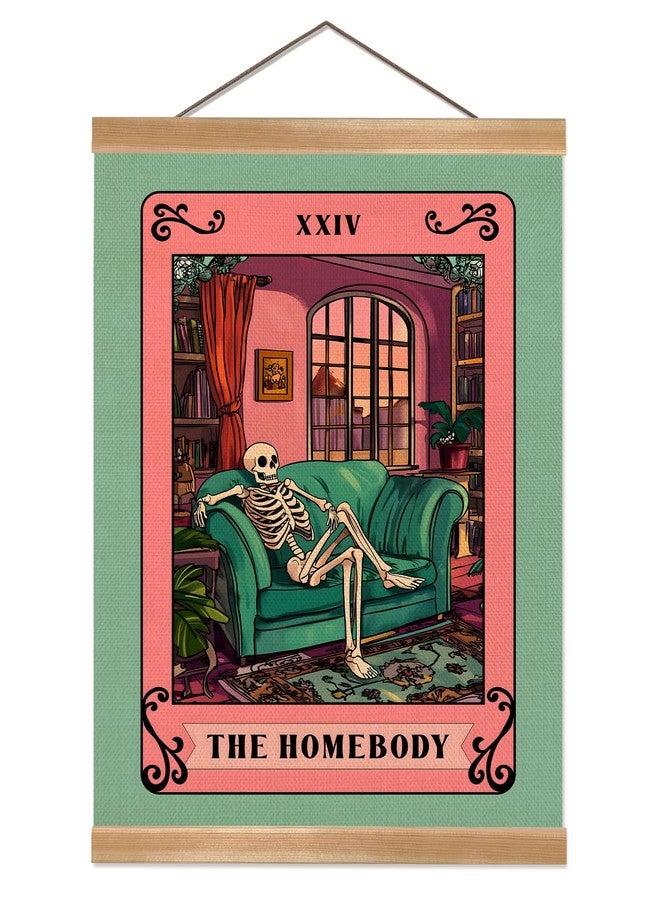 ZTGDA The Homebody Skeleton Tarot Wall Art Decor,Funny Geek & Introvert Decor, Relaxed Skeleton on Couch Poster for Living Room, Dorm, Gaming Room, Gift for Stay-Home Guys & Quiet Souls (Green-The homeboby) - Image 1