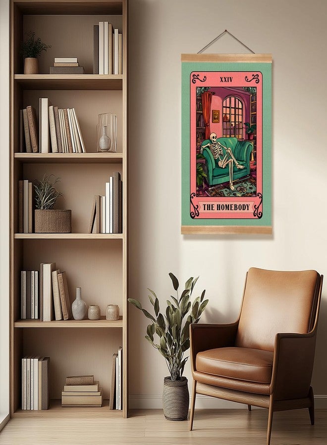 ZTGDA The Homebody Skeleton Tarot Wall Art Decor,Funny Geek & Introvert Decor, Relaxed Skeleton on Couch Poster for Living Room, Dorm, Gaming Room, Gift for Stay-Home Guys & Quiet Souls (Green-The homeboby) - Image 5