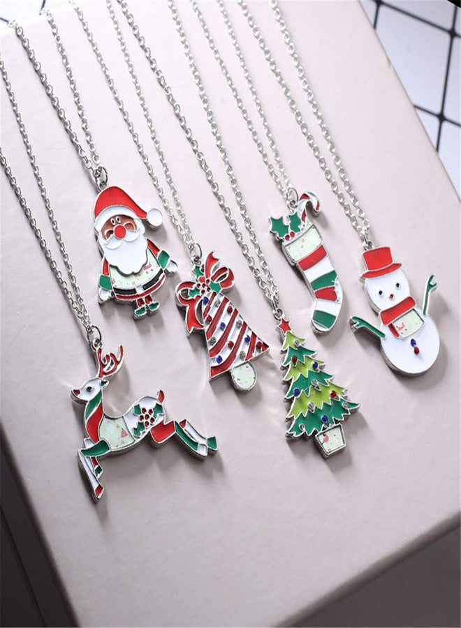 Nanafast 6 PCS Christmas Necklace Set Adjustable Christmas Tree Snowflake Pendant Necklace for Women Thanksgiving Xmas Party Gifts Colorful - Image 5