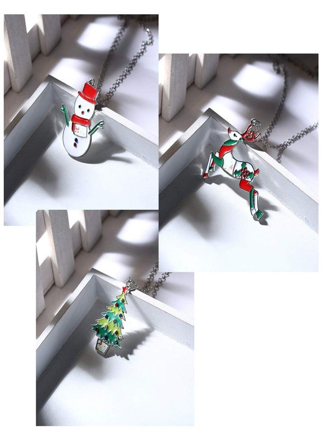 Nanafast 6 PCS Christmas Necklace Set Adjustable Christmas Tree Snowflake Pendant Necklace for Women Thanksgiving Xmas Party Gifts Colorful - Image 4