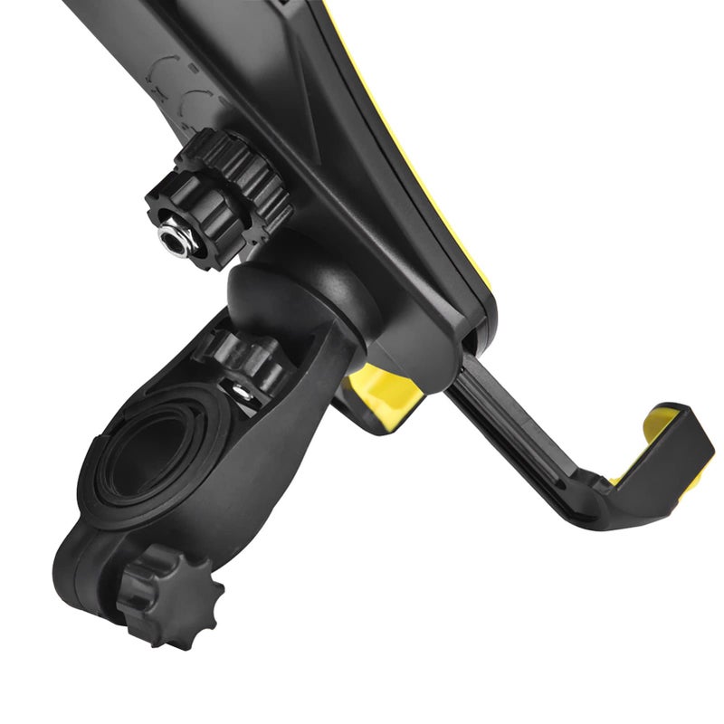 Yellow Bike Phone Holder Mount For Motorcycle Bicycle With 4 Support Corners Automatic Locking 3 5 To 6 5 Inch - Image 3