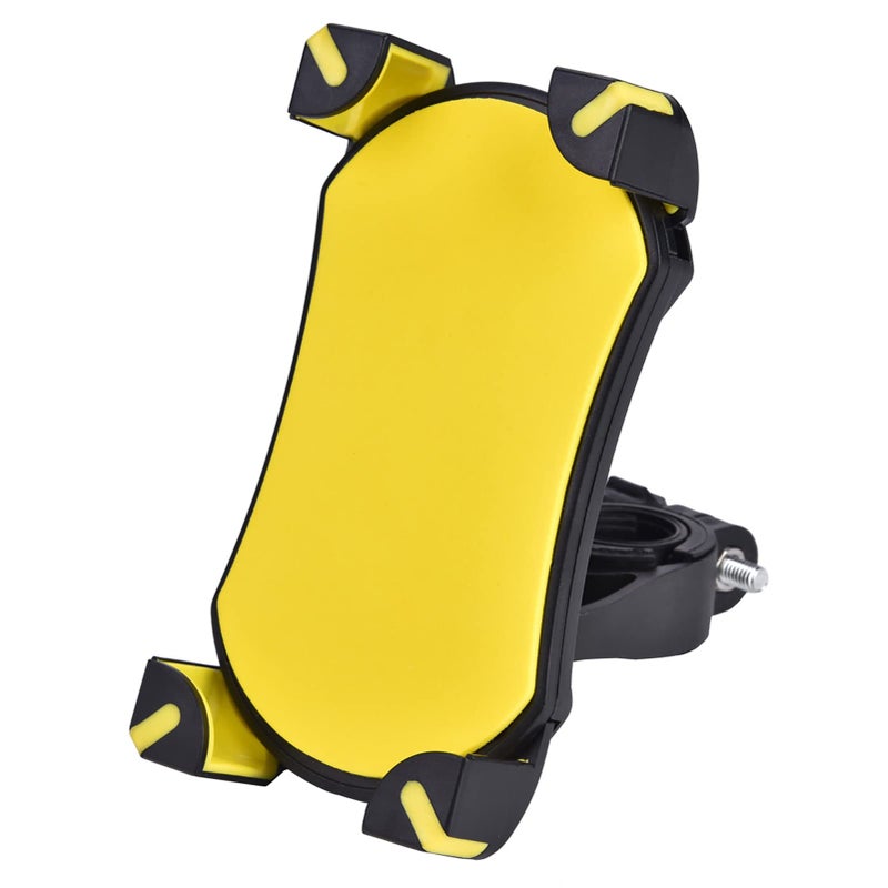 Yellow Bike Phone Holder Mount For Motorcycle Bicycle With 4 Support Corners Automatic Locking 3 5 To 6 5 Inch - Image 5