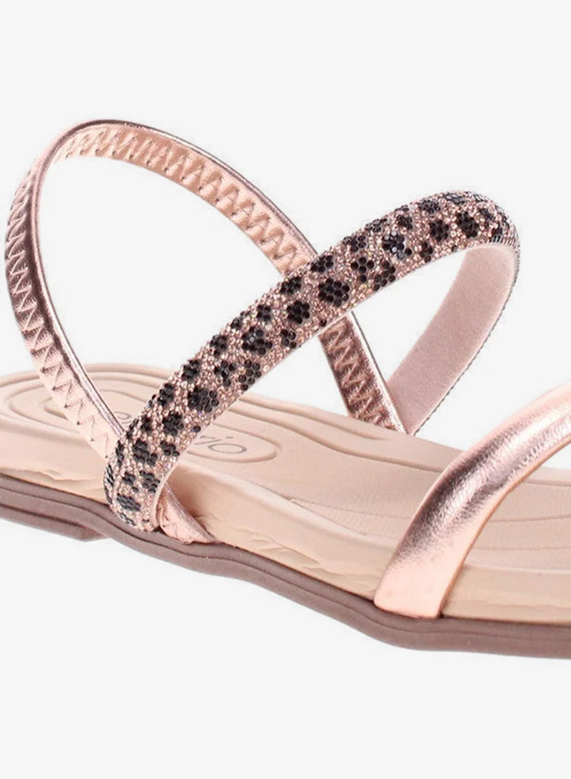 Beira Rio Rose Gold Flat Sandals for Women – Stylish Ladies Flat Sandals & Comfortable Flat Slippers for Women | Best Price UAE
