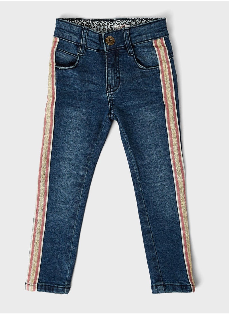 Dirkje - Kids Side Stripes Slim Fit Jeans - Image 1