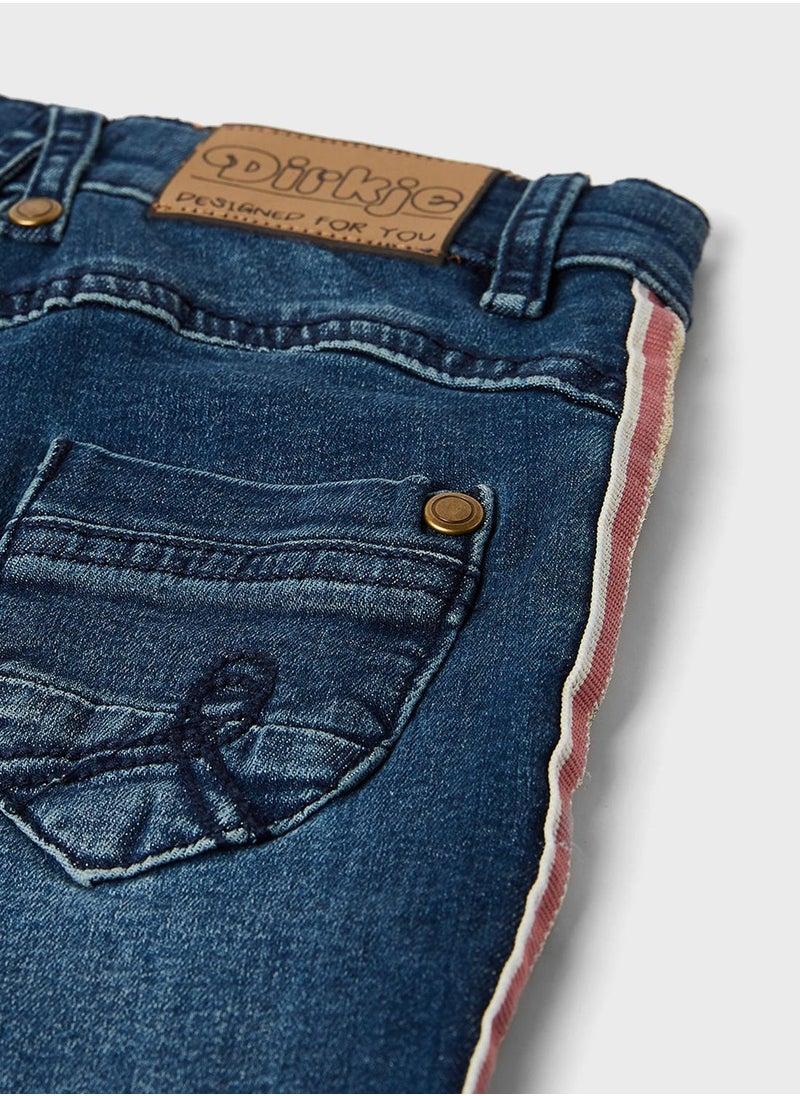 Dirkje - Kids Side Stripes Slim Fit Jeans - Image 1