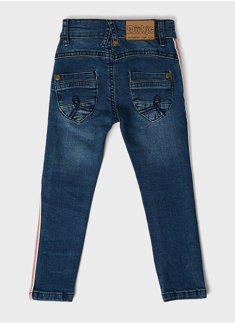 Dirkje - Kids Side Stripes Slim Fit Jeans - Image 1