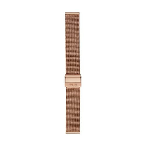 Fossil Womens 18mm Mesh Interchangeable Watch Band Strap Color Rose Gold Model S181375 - Image 1