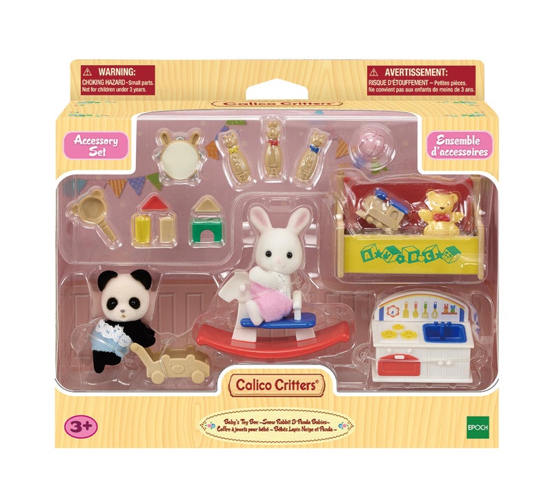Calico Critters Baby's Toy Box - Includes Snow Rabbit and Panda Babies - Image 2
