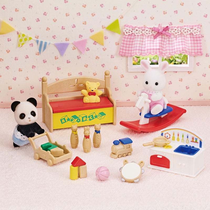 Calico Critters Baby's Toy Box - Includes Snow Rabbit and Panda Babies - Image 3