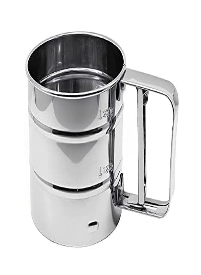 Scribify Flour Sifter/Atta chhani Hand Press Design Stainless Steel Flour Sifter Corrosion Resistant Large Capacity Flour Sieve Cup for Sugar Flour and Coffee Powder | Atta Chalni (1) - Image 3