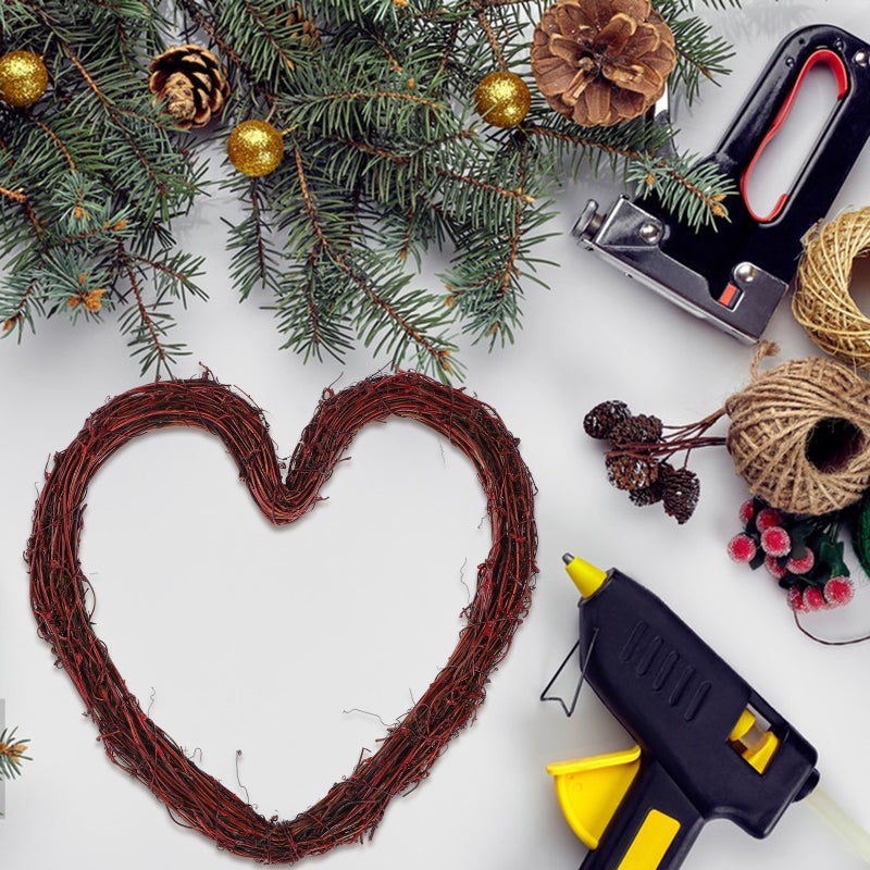 Rattan Heart Wreath Door Hanging Wreath DIY Crafts Wreath Front Door Garland Home Decor - Image 3
