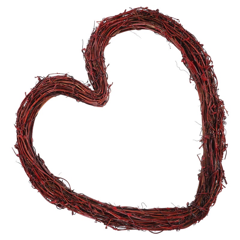 Rattan Heart Wreath Door Hanging Wreath DIY Crafts Wreath Front Door Garland Home Decor - Image 1