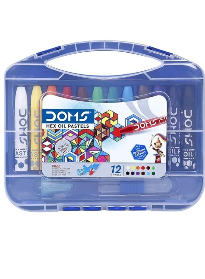 دومس Doms Hex oil Pastels Painting Color For Kids 12 pcs, Colours for art & craft