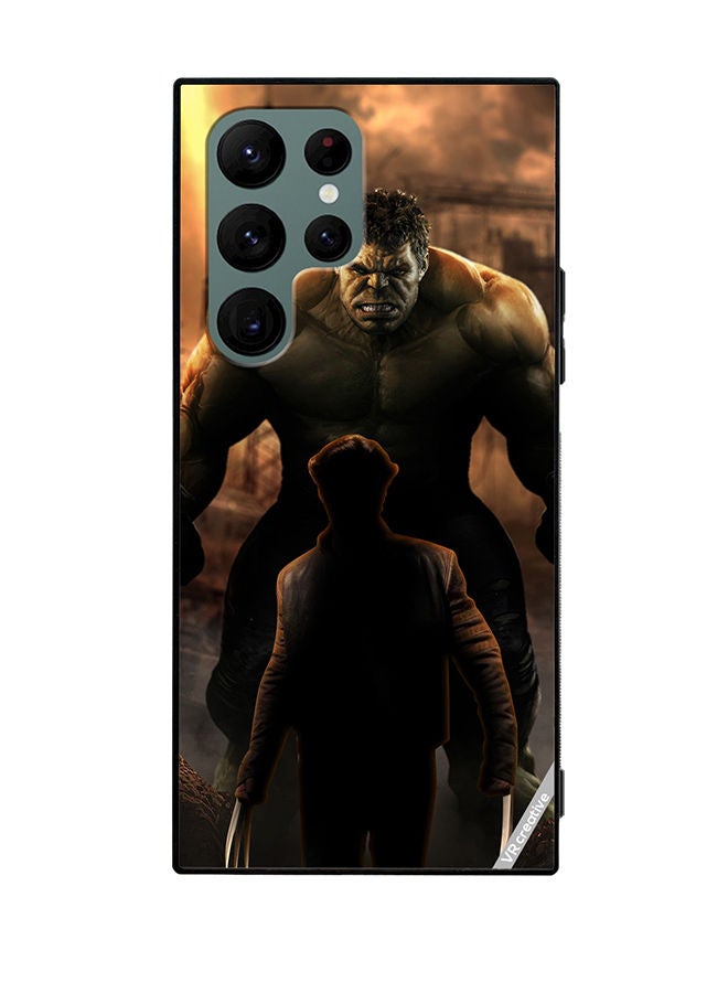 VR CREATIVE Protective Case Cover For Samsung Galaxy S22 Ultra 5G Hulk Vs Xman Design Multicolour - Image 1