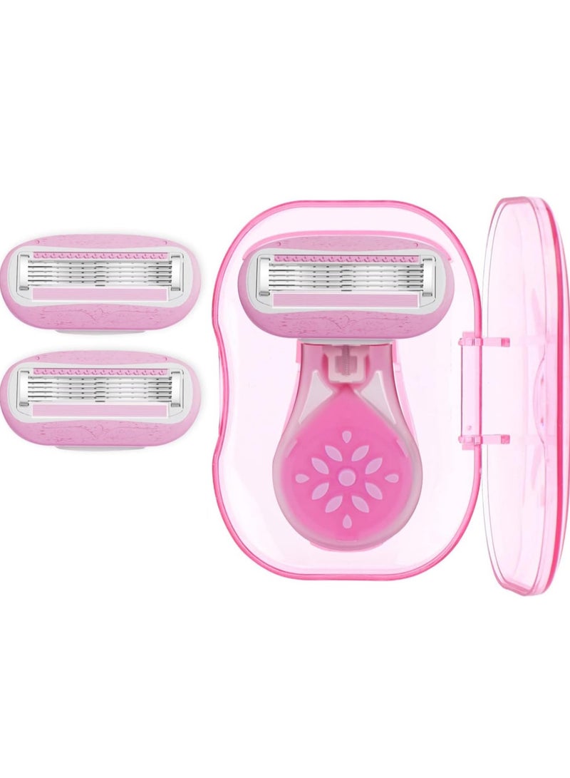 شفرة حلاقة صغيرة لإزالة الشعر مع حافظة للنساء متعدد الالوان - Image 1