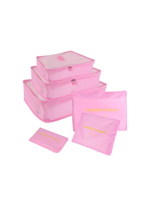 6 Piece Outdoor Traveling Storage Bag Set Pink Medium