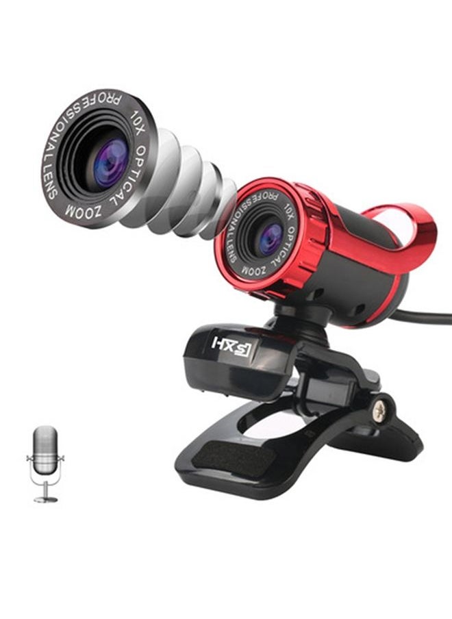 BURAQ - HXSJ A859 480P Computer Network Course Camera Video USB Camera Built-in Sound-absorbing Microphone(No Camera Function  Red) - Image 1