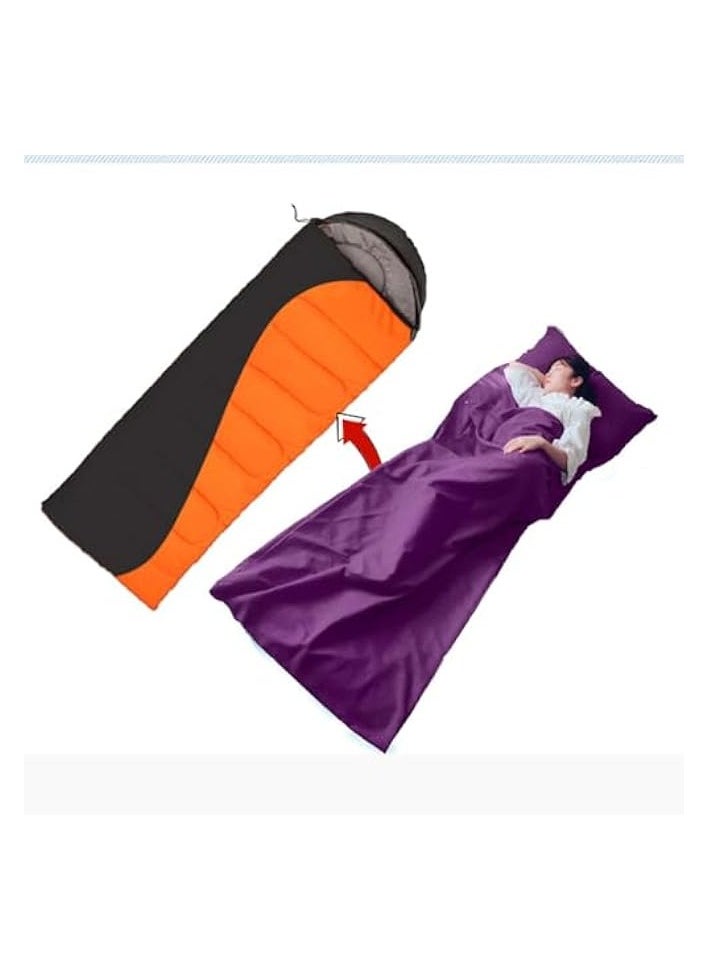 erorex Travel Sleeping Bag, Portable Indoor Hotel Bed Sheets, Thin Camping Sleeping Bag (Brown, 115x210CM)  - Image 3