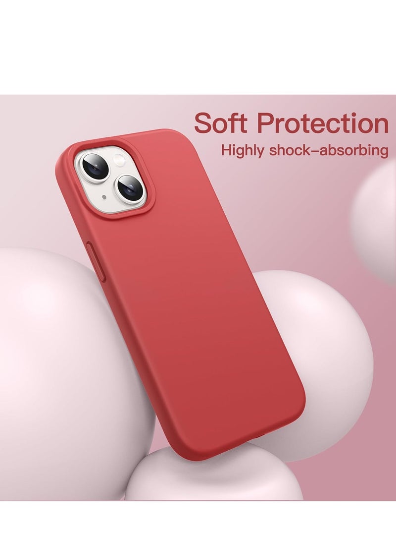 ELTRAZONE "5-in-1 iPhone 14 (6.1-Inch) Red Silicone Case - With 2 Screen Protectors & 2 Camera Lens Protectors" - Image 4