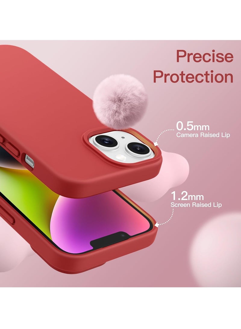 ELTRAZONE "5-in-1 iPhone 14 (6.1-Inch) Red Silicone Case - With 2 Screen Protectors & 2 Camera Lens Protectors" - Image 5