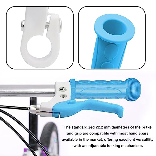 TOPCABIN Children Bicycle Brake Lever Handlebar Brakes Bike Brake Lever Bike Grips Set Handlebar Grips for Children Bike (Blue(Brake levers+Grips Set)) - Image 4