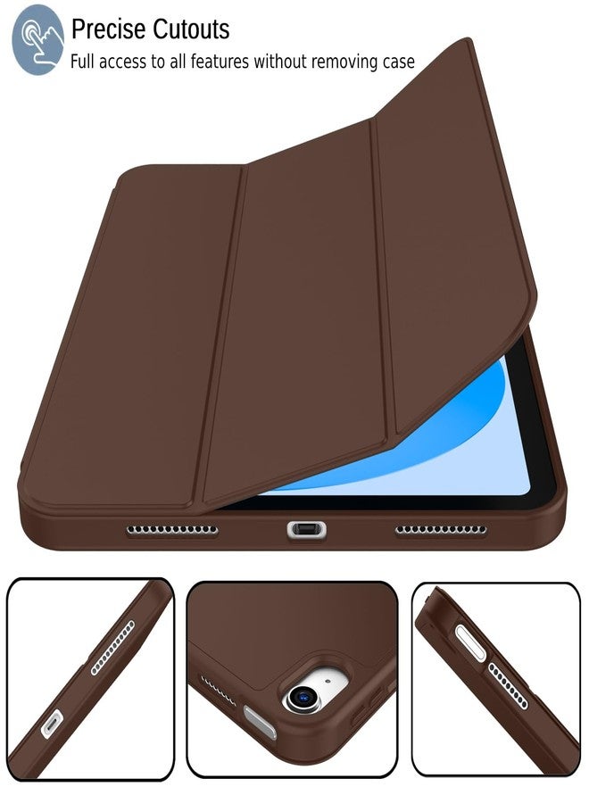 iMieet جراب iMieet لجهاز iPad (A16) من الجيل الحادي عشر/الجيل العاشر [11 بوصة 2025/10.9 بوصة 2022] مع حامل قلم، غطاء ذكي ثلاثي الطي مع ظهر TPU ناعم، خاصية التشغيل/الإيقاف التلقائي (لون الشوكولاتة) - Image 2